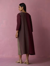 Anzu Color-Blocked Dress - Earth