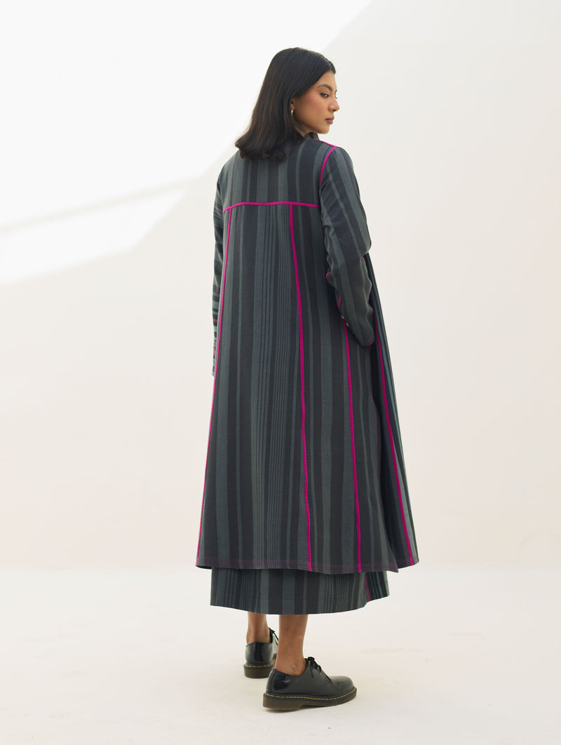 Thena Reversible Merino Wool Co-ord Set - Charcoal