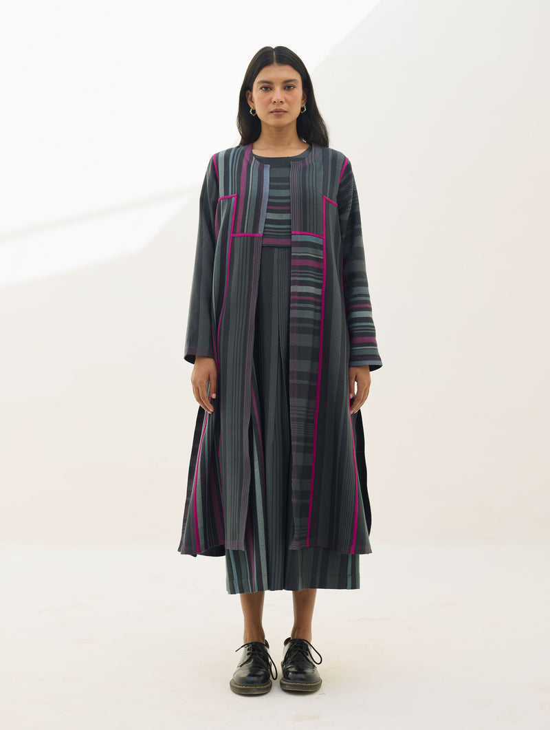 Thena Reversible Merino Wool Co-ord Set - Charcoal