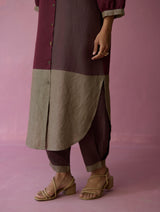 Kaori Color-Blocked Kurta - Earth