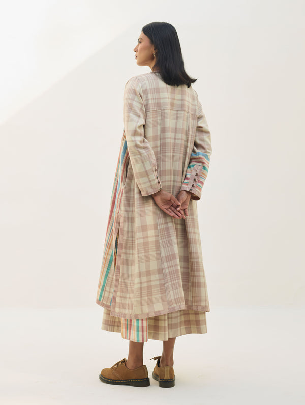 Thena Reversible Merino Wool Overlay - Beige