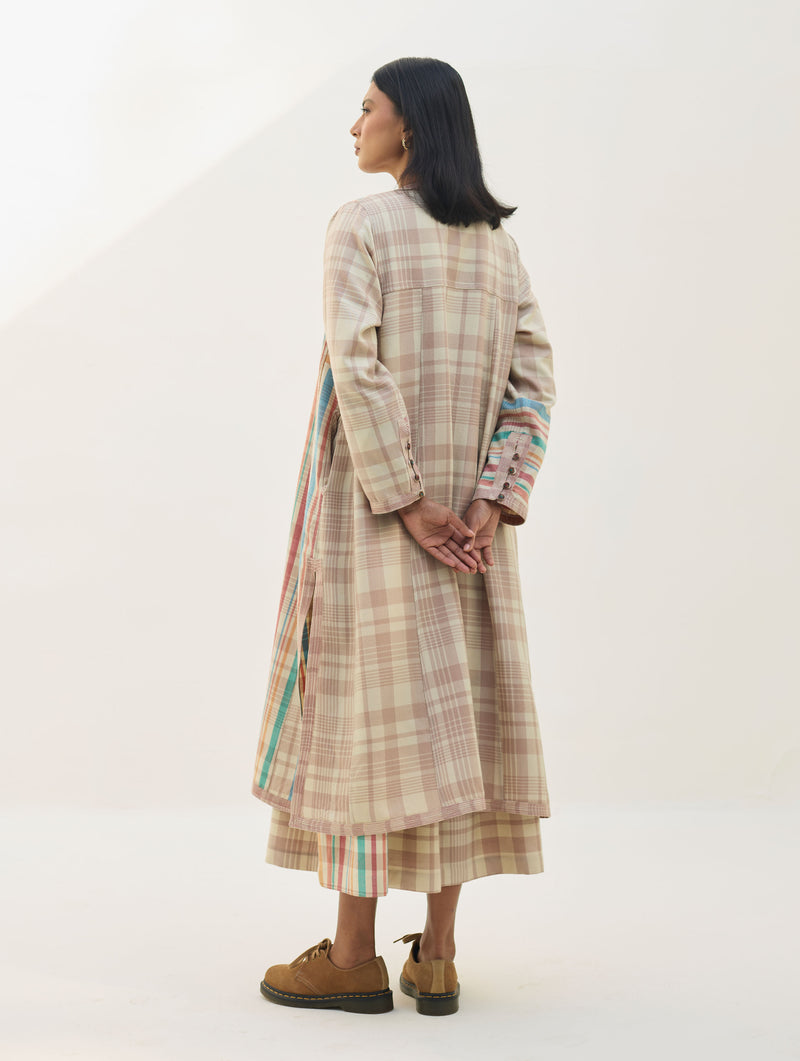 Thena Reversible Merino Wool Overlay - Beige