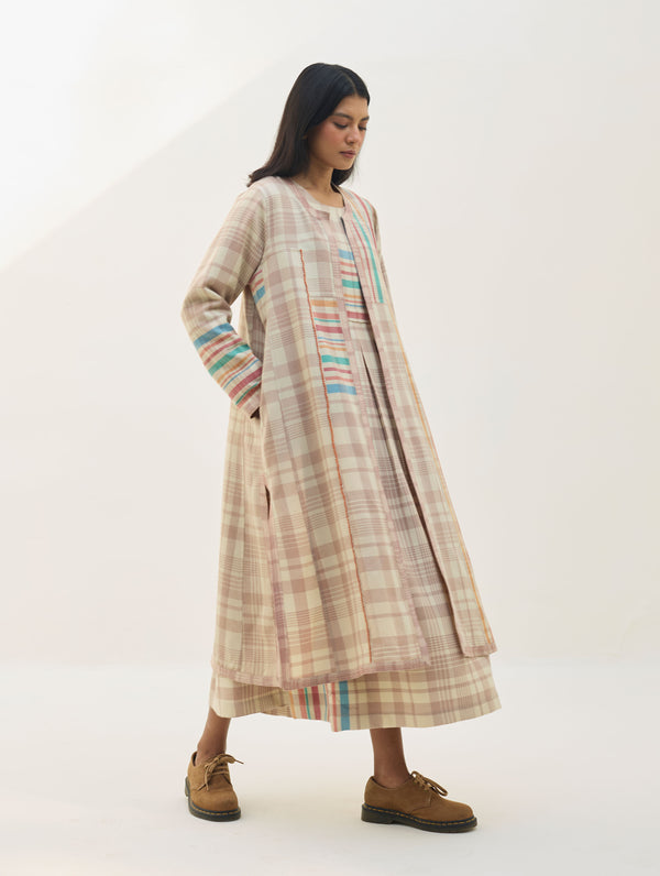 Thena Reversible Merino Wool Overlay - Beige