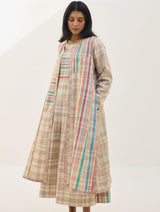 Thena Reversible Merino Wool Overlay - Beige