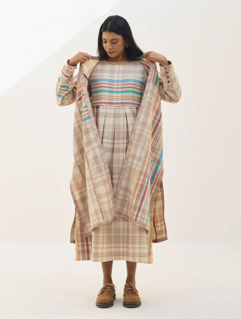 Thena Reversible Merino Wool Overlay - Beige