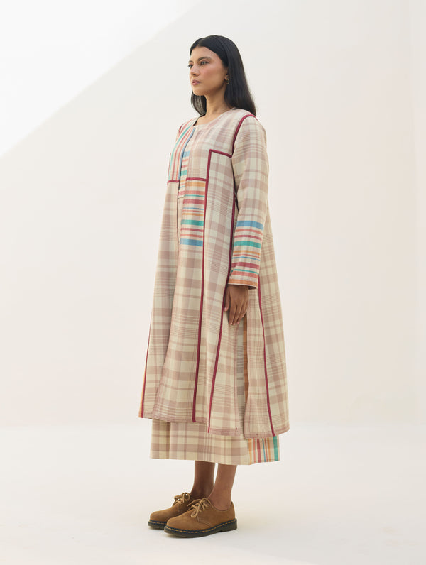 Thena Reversible Merino Wool Overlay - Beige