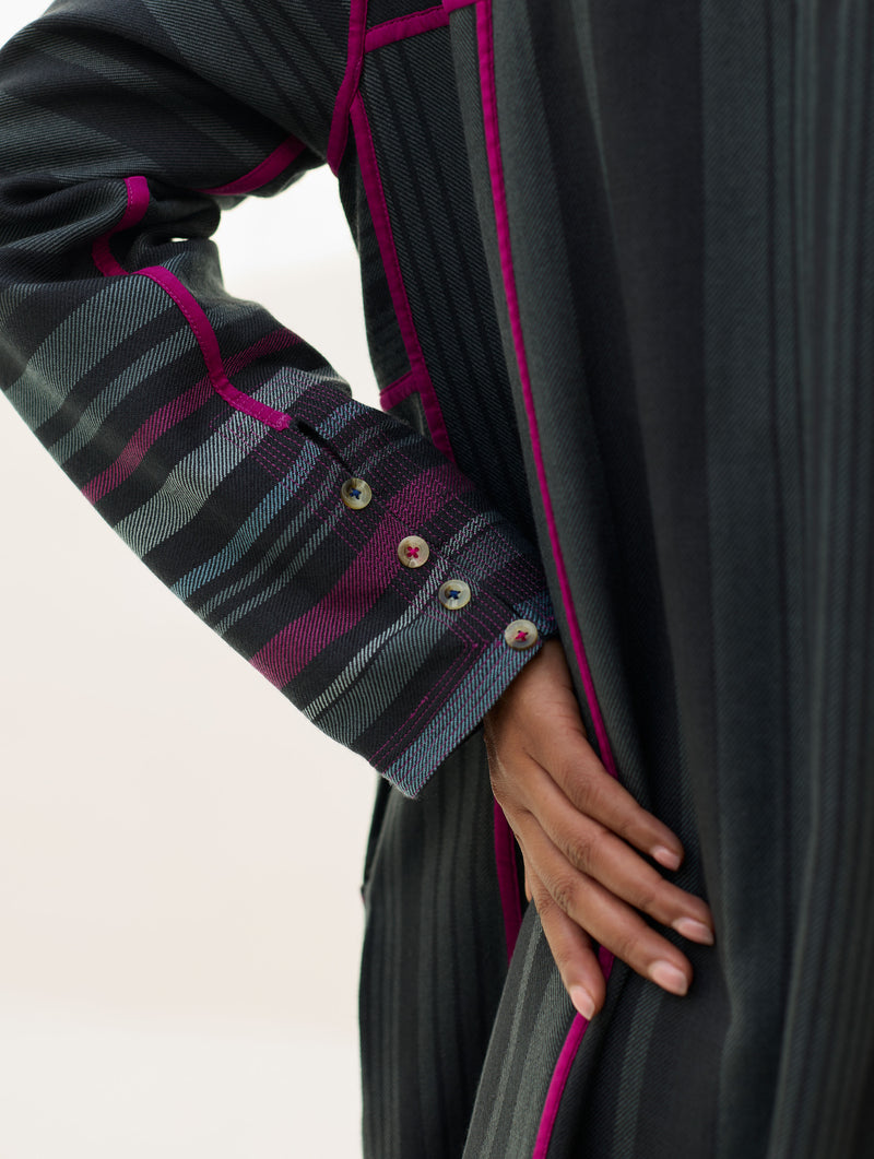 Thena Reversible Merino Wool Co-ord Set - Charcoal