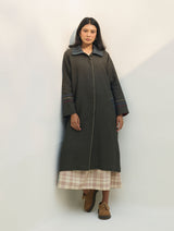Juniper Linen Coat - Olive Charcoal