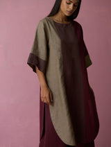 Risa Color-Blocked Kurta Set - Earth