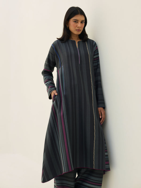 Daphne Merino Wool Kurta - Charcoal