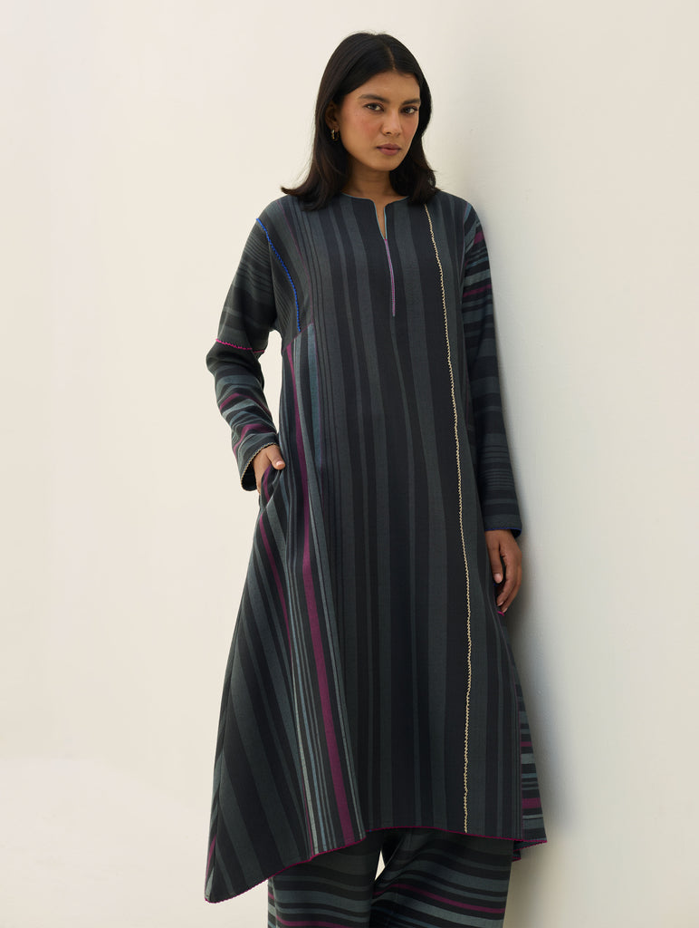 Daphne Merino Wool Kurta Sets - Charcoal