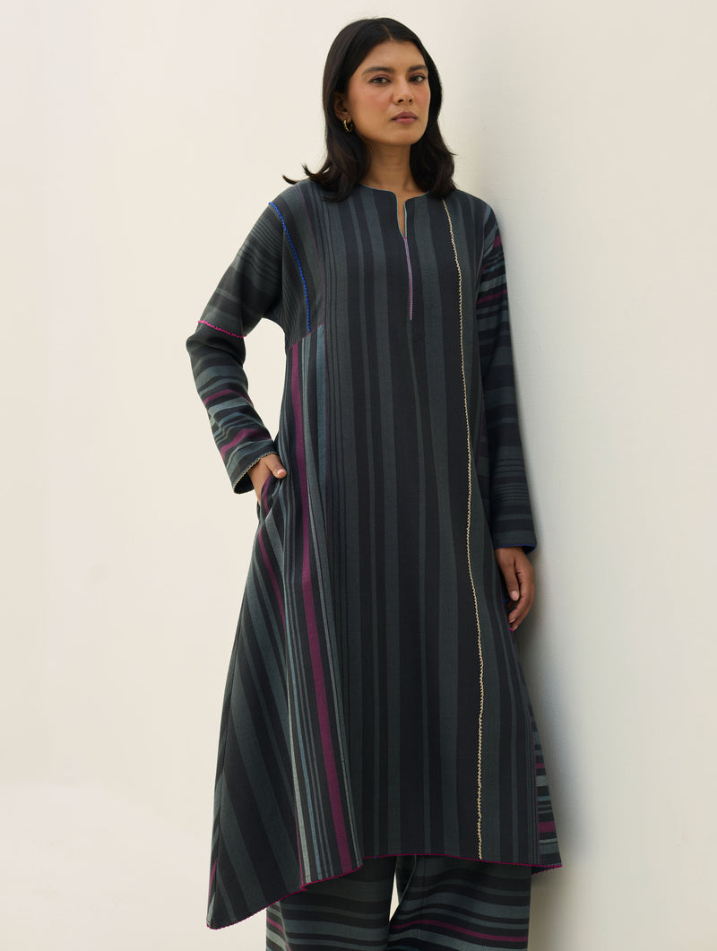 Daphne Merino Wool Kurta Sets - Charcoal