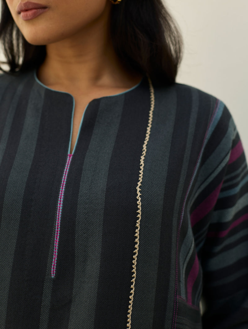 Daphne Merino Wool Kurta - Charcoal