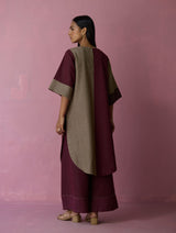 Risa Color-Blocked Kurta Set - Earth