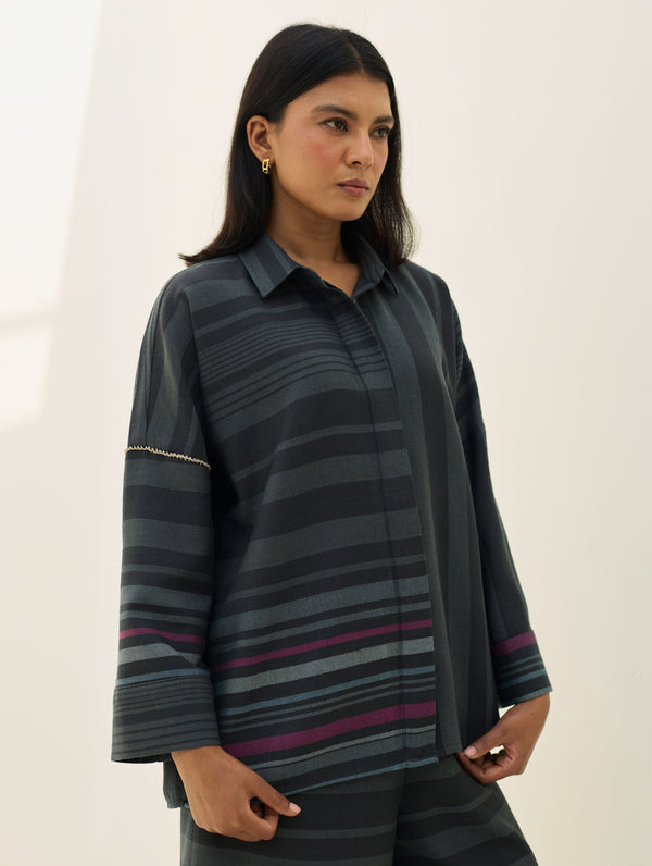 Ellen Dolman Sleeve Shirt - Charcoal