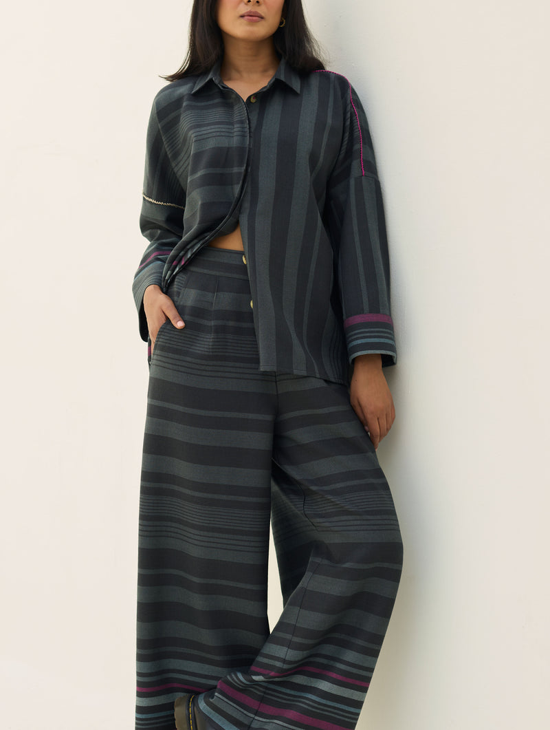 Ellen Dolman Sleeve Shirt - Charcoal