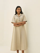 Aster Thick Linen Dress - Natural
