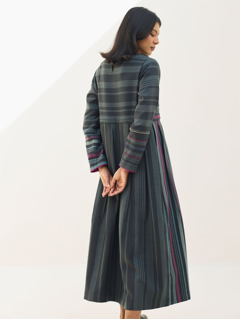 Thena Reversible Merino Wool Co-ord Set - Charcoal