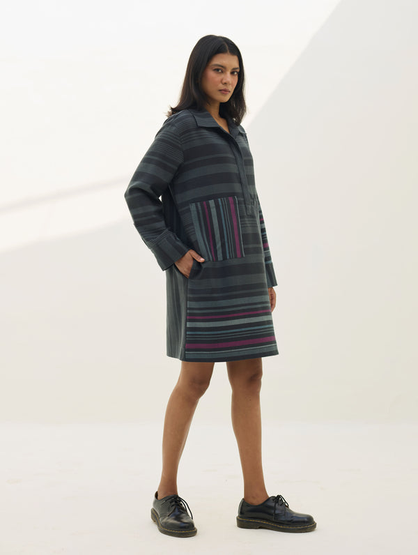 Eden Patch Pocket Dress - Charcoal