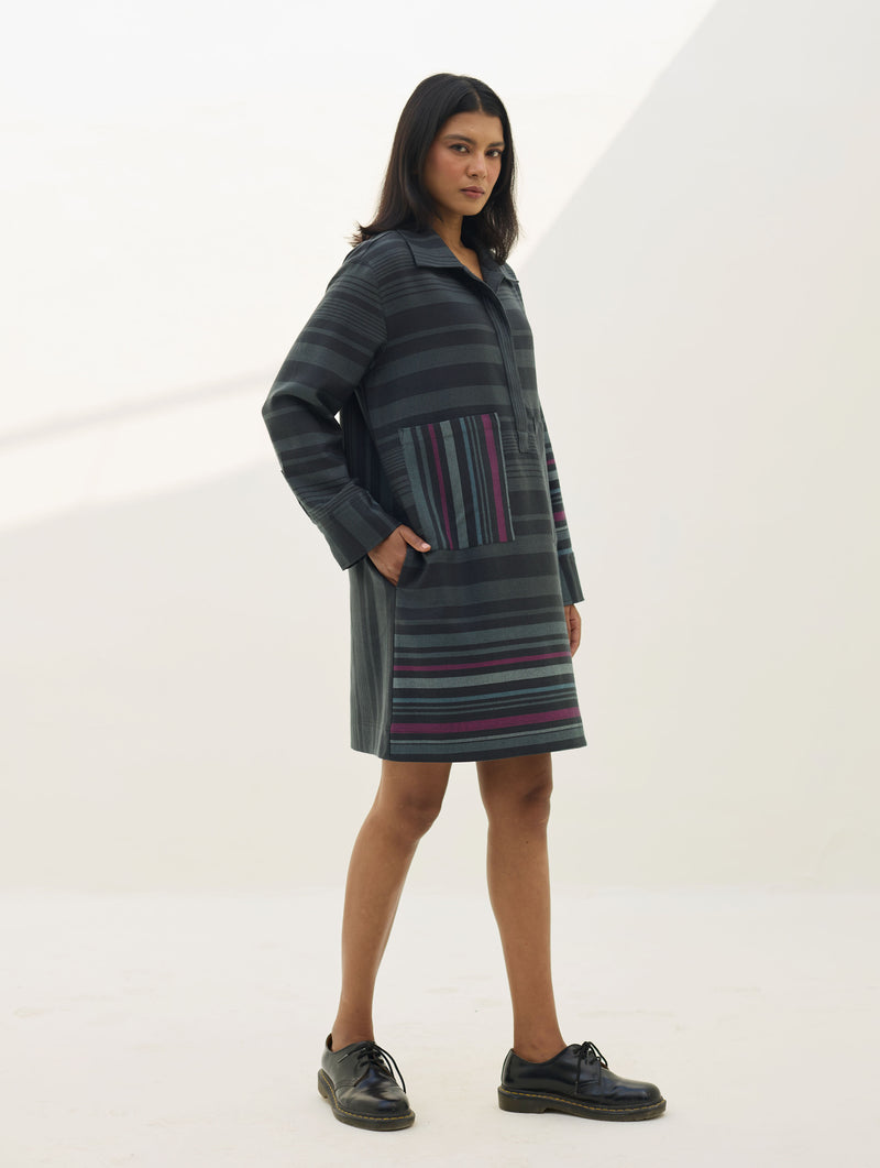 Eden Patch Pocket Dress - Charcoal