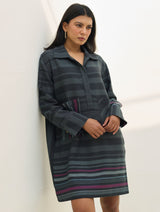 Eden Patch Pocket Dress - Charcoal