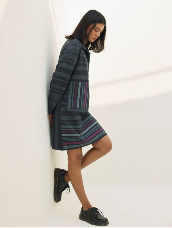 Eden Patch Pocket Dress - Charcoal