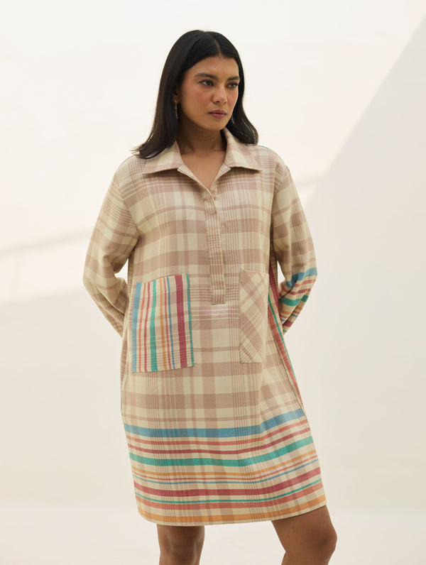 Eden Patch Pocket Dress - Beige