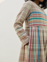 Fiona Merino Wool Pleated Dress - Beige