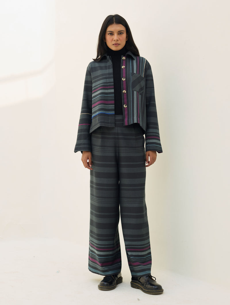 Noelle Merino Wool Shacket - Charcoal