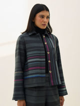 Noelle Merino Wool Shacket - Charcoal