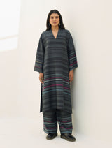 Anette Pheran Merino Wool Kurta Set - Charcoal