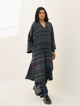 Anette Pheran Merino Wool Kurta Set - Charcoal
