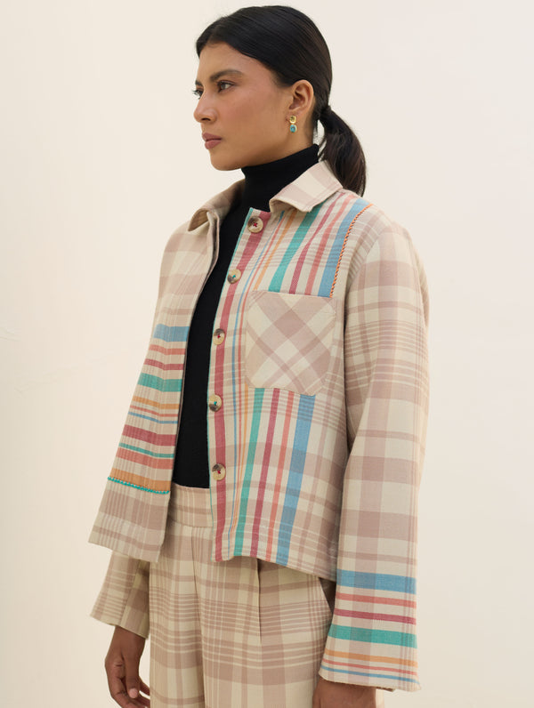 Noelle Merino Wool Shacket - Beige