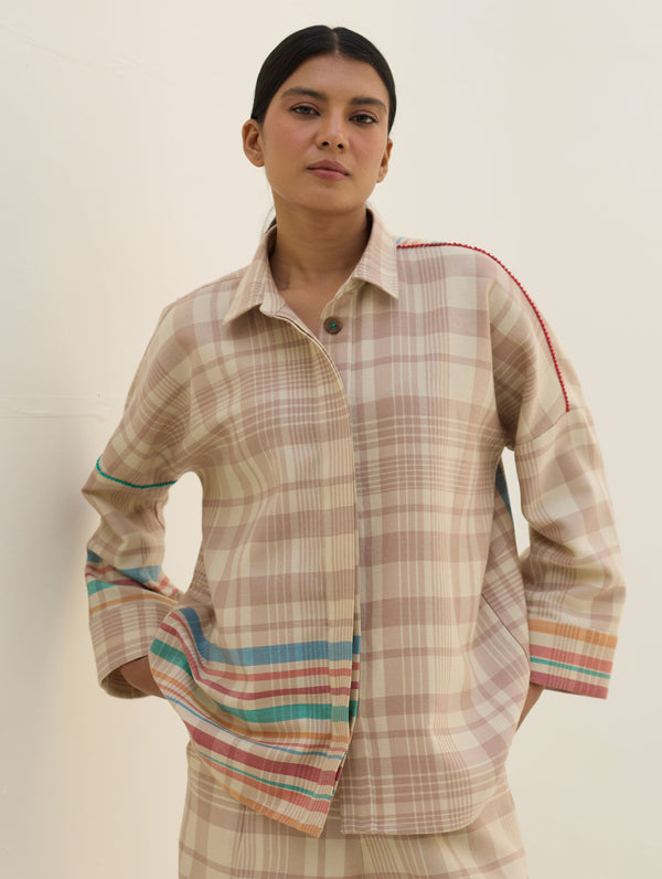 Ellen Dolman Sleeve Shirt - Beige