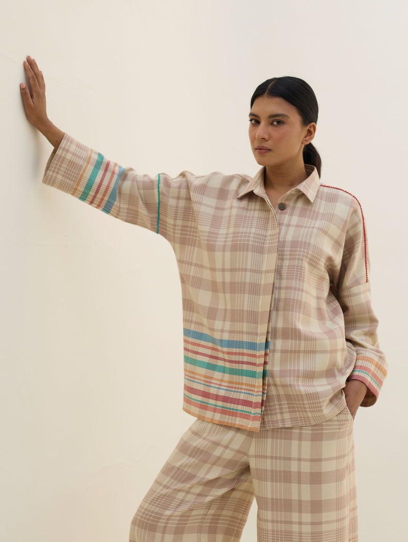 Ellen Dolman Sleeve Shirt - Beige