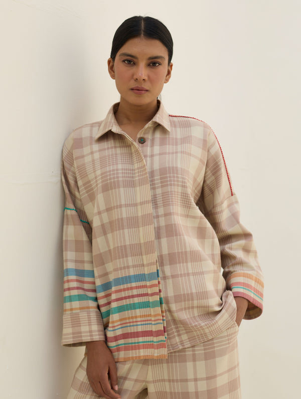 Ellen Dolman Sleeve Shirt - Beige