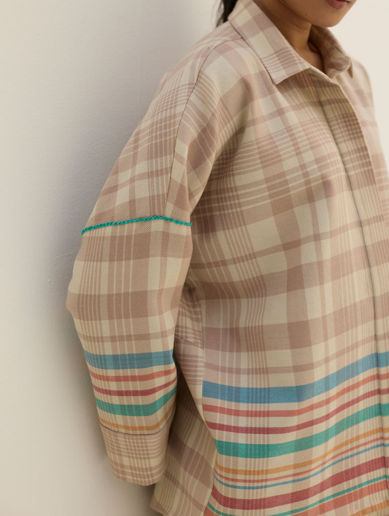 Ellen Dolman Sleeve Shirt - Beige