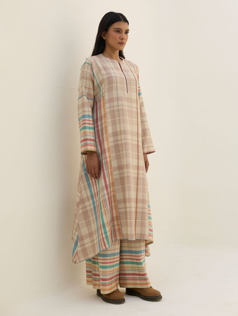 Daphne Merino Wool Kurta Set - Beige