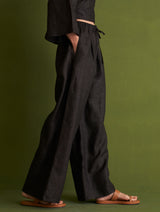 Ren Linen Pants - Charcoal