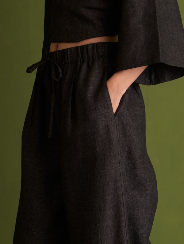 Ren Linen Pants - Charcoal