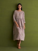 Misaki Botanical Linen Dress - Ash
