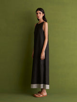 Niza Linen Dress - Charcoal