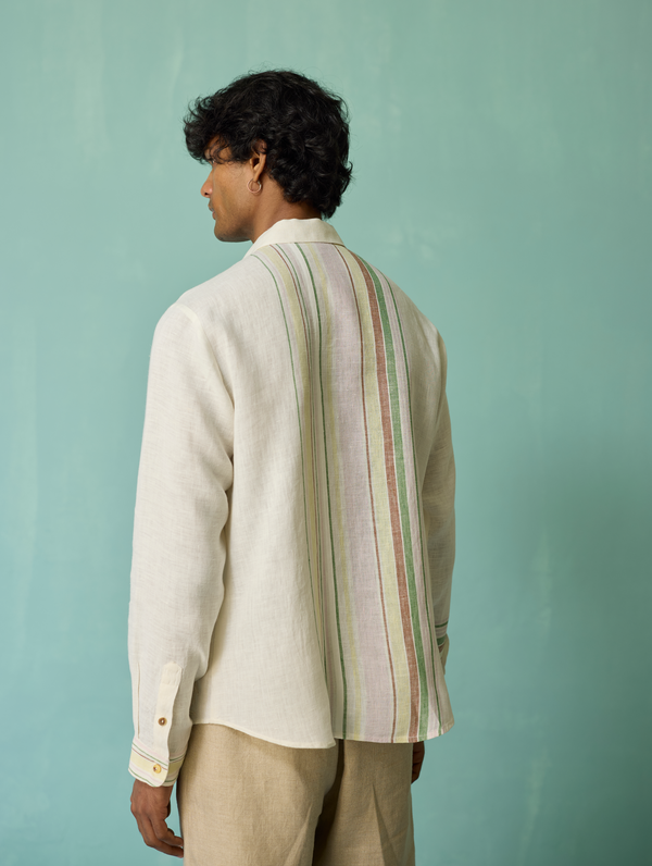 Sid Hand-Embroidered Floral Shirt - Ivory