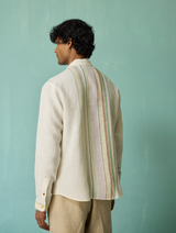 Sid Hand-Embroidered Floral Shirt - Ivory