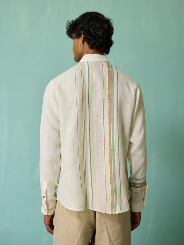 Sid Hand-Embroidered Floral Shirt - Ivory