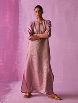 Faiza Metallic Linen Dress - Lavender