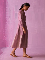 Zaina Metallic Wrap Dress - Lavender