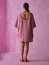 Ahana Metallic Linen Dress - Lavender