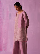 Ahana Metallic Linen Co-ord Set - Lavender