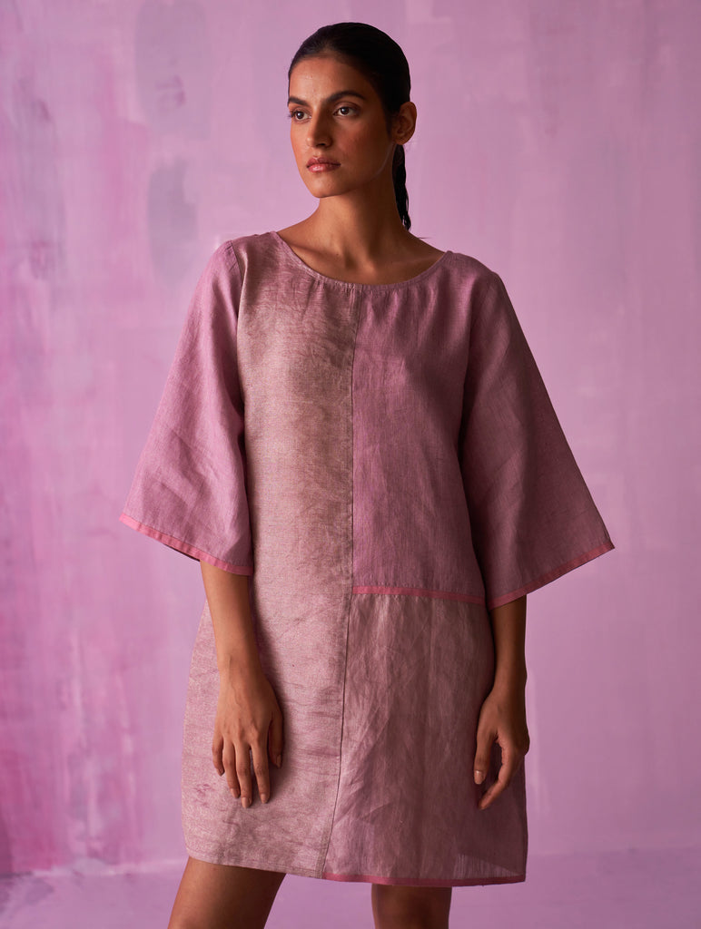 Ahana Metallic Linen Dress